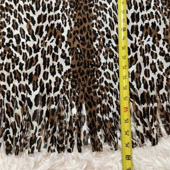 Vintage Sidney Bernstein & Son Sheer Fringe Animal Print Lingerie Coverup OS L M - Picture 6 of 8